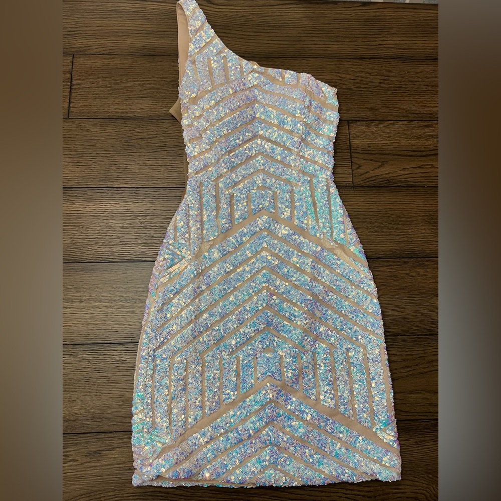 Jovani One Shoulder Formal Short Dress